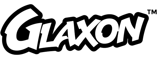 Glaxon black and white stylized brand logo on transparent background