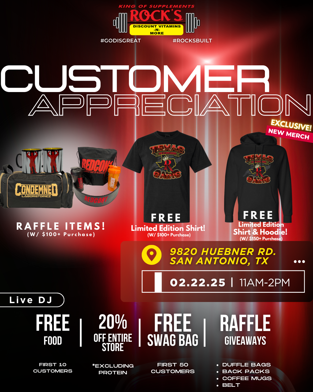 Customer appreciation day Rock's Discount Vitamins