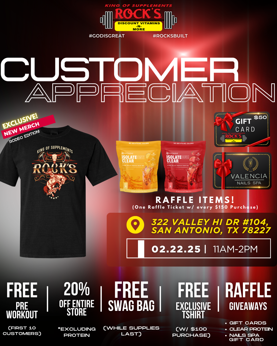 Rock's Discount Vitamins customer appreciation Valley Hi